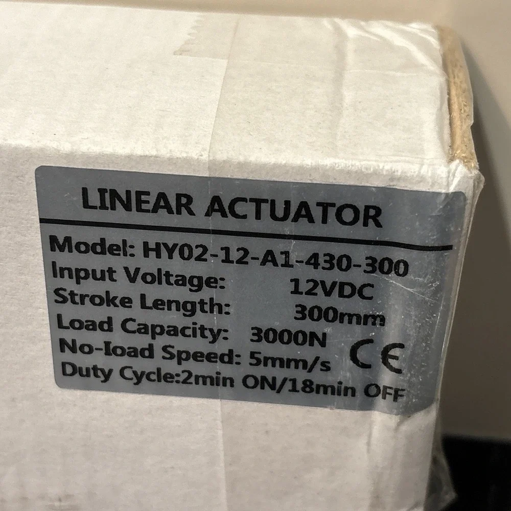 Linear Actuator HY02-12-A1-430-300 12VDC 300mm Stroke 3000N Load Cap